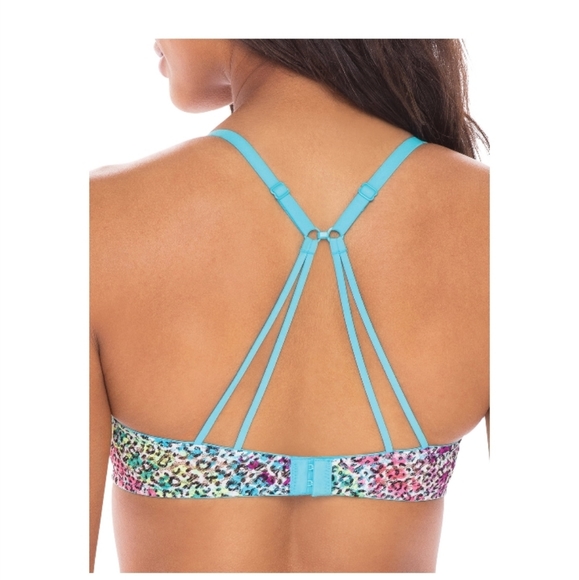 No Boundries-Multi-Color Leopard Print Padded Push Up Multi-Way Straps Bra-32B - Picture 2 of 8